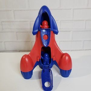 Green Toys Red and Blue Space Rocket Ship Toy with Astronauts Figures Toddler